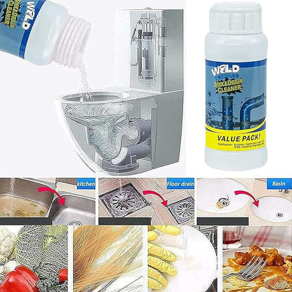 Upgrade Powerful Sink Drain Cleaner Powder - Powerful Sink and Drain Cleaner, Wild Sink and Drain Cleaner, Divine Cleaning Powder For Drains, for Kitchen Toilet Pipe Dredging (3pcs)