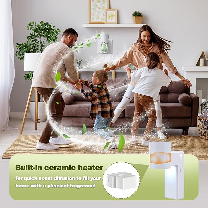ROSSEX 6 PCS Wall Fragrance Plug in with Night Light and Oil Diffuser Plug with Upgraded Fragrance Concentration Control, Compatible with Bath and Body Works WallFower for Home, White