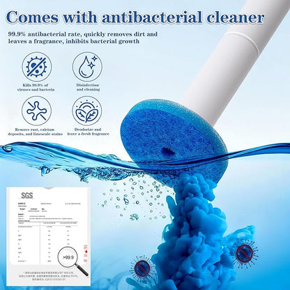 Disposable Toilet Brush: an Innovative Automatic pop-up Toilet Brush that Comes with 24 Replacement Brush Heads and 3 air-freshening Scent Rings. Toilet Brush and Set.360° Cleaning
