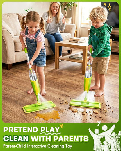Toddler Spray Mop-Montessori Toys Mini Size Cleaning Mini Mop that Really Spray -Kid Pretend Play Toys Gift for Toddlers Girls Boys
