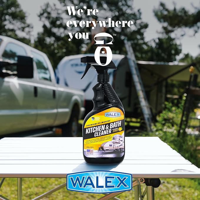 Walex Premium RV/Marine Kitchen & Bath Cleaner - Cleans Counters, Sinks, and Surfaces, Naturally Derived Formula, Refreshing Citrus Fragrance, Ideal for RV, Boat, & Camper Use, Septic Safe, 32 oz