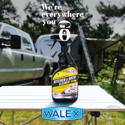 Walex Premium RV/Marine Kitchen & Bath Cleaner - Cleans Counters, Sinks, and Surfaces, Naturally Derived Formula, Refreshing Citrus Fragrance, Ideal for RV, Boat, & Camper Use, Septic Safe, 32 oz