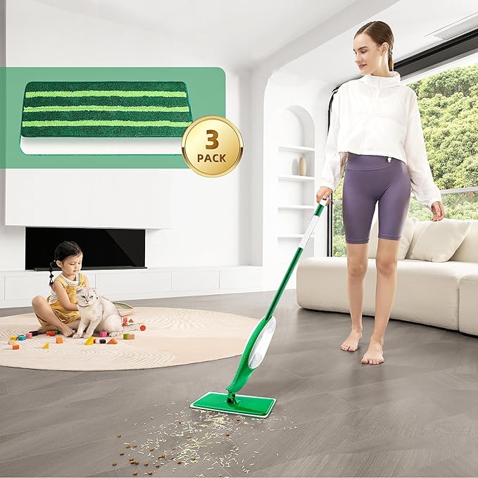3 Pack Mop Refills for Libman Freedom Spray Mop, Reusable Microfiber Spray Mop Pads Replacement Head, Dry Wet Floor Cleaning Mop Pads for Multi-Surface Floors