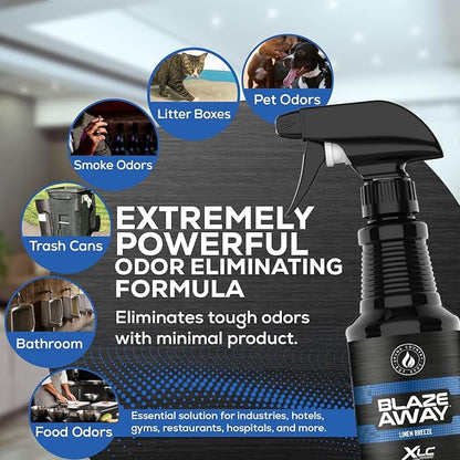 Blaze Away Commercial Air Freshener & Odor Eliminator for Strong Odor - Industrial-Grade Room Spray & Room Deodorizer for Home, Car, Smoke & Pet Odors - Long-Lasting Odor Absorber, Room Fresheners
