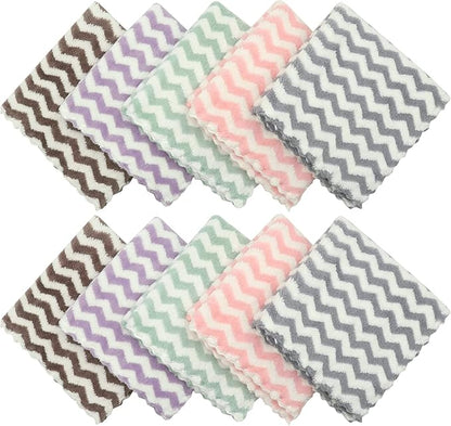 Microfiber Cleaning Cloth Lint Free Cleaning Rags, 10 Pack Fast Drying Dish Rags for Cleaning, Super Absorbent Kitchen Dish Cloths for Wash Dishes,12 in x 12 in, Mix Color