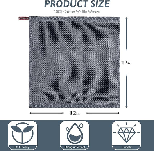 Nialnant 12 Pack Dish Towels,100% Cotton Kitchen Towels,Soft and Absorbent Kitchen Dish Rags, Dish Towels for Washing Dishes-12x12 Inch