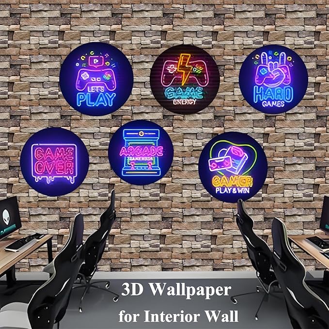 10PCS 3D Wall Panels Peel and Stick, 3D Brick Wallpaper Peel and Stick PVC Stone Wall Panels Self-Adhesive Waterproof Wallpaper for Living Room,Interior Lobby Bedroom Hotel Office Decor