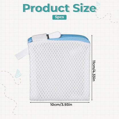 5 Pcs Small Mesh Laundry Bags Delicate Laundry Bag Durable Lingerie Bags for Washing Delicates Foldable Laundry Bag with Zipper for Clothing Socks Bra Storage Home Travel 3.9 x 4.3 Inch