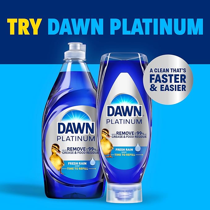 Dawn Ultra Original Dish Soap Refill Jug Large Size Original Blue Liquid Dishwashing Detergent, Powerful Dawn Dish Soap for Grease, 51.5oz (Pack of 2)
