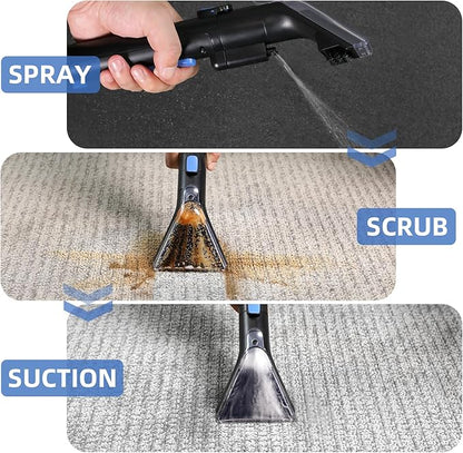 450W Powerful Portable Carpet & Upholstery Spot Cleaner Machine, Free Cleaning solution Included, 11Kpa Power Suction With Tools For Pets, Area Rugs And Couches