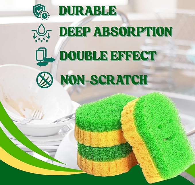 Cleaning Supplies - 27Pcs Cleaning Tools - 5 Scrub Sponges, 12 Crevice Cleaning Brush, 10 Non Scratch Wire Dishcloth. Smart Kitchen Tools, Bathroom & Kitchen. Home Must Haves.