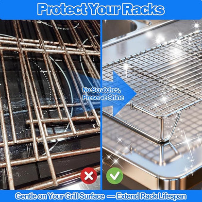 Palksky Oven Rack Cleaning Bags, 19.6 x 27.5 Inch Heavy Duty No-Scrub with Side Zipper Opening, Reusable Leak-Resistant PE for Deep Soaking Grill Grates & BBQ Racks, No Cleaner Included, 3 Pack