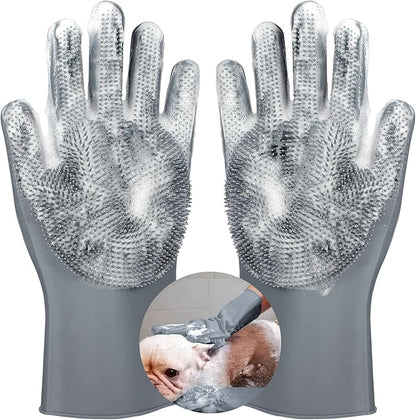 Pet grooming gloves,Dog washing gloves with High-Density Teeth with Five Finger Design to bathing and Massage for Dog