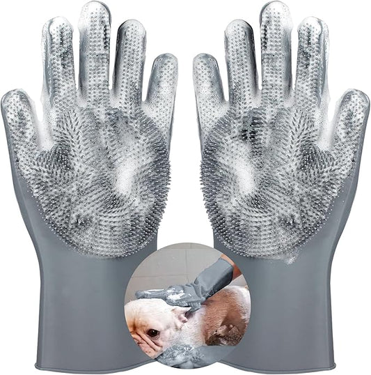 Pet grooming gloves,Dog washing gloves with High-Density Teeth with Five Finger Design to bathing and Massage for Dog