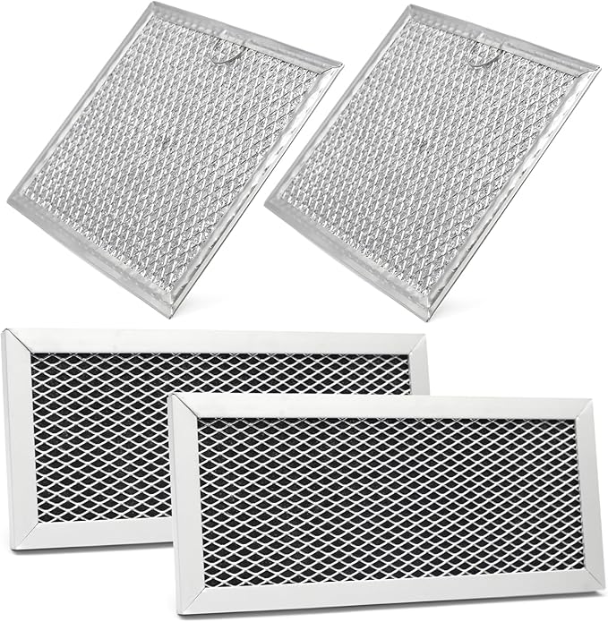 Microwave Oven Charcoal and Grease Filter Kit Replacement for Samsung Model ME19R7041FS/AA ME19R7041FT/AA ME19R7041FB ME19R7041FB/AA ME19R7041FS 4 Pack