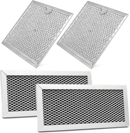 Microwave Oven Charcoal and Grease Filter Kit Replacement for Samsung Model ME19R7041FS/AA ME19R7041FT/AA ME19R7041FB ME19R7041FB/AA ME19R7041FS 4 Pack