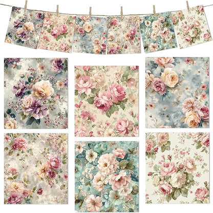 Reusable Swedish Dishcloths for Kitchen, 6 Pcs Vintage Floral Swedish Dish Cloths, Absorbent Flower Designs Sponge Cleaning Towels Wipes for Kitchen Cooking Home Decoration Housewarming Gifts