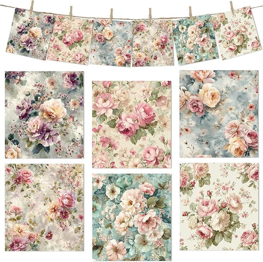 Reusable Swedish Dishcloths for Kitchen, 6 Pcs Vintage Floral Swedish Dish Cloths, Absorbent Flower Designs Sponge Cleaning Towels Wipes for Kitchen Cooking Home Decoration Housewarming Gifts