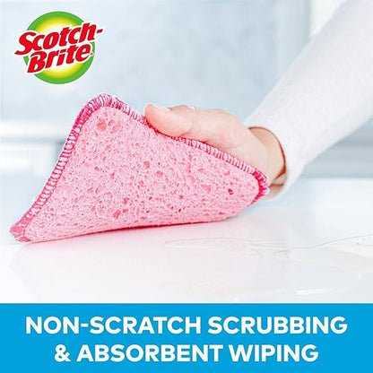Scotch-Brite Dobie Sponge Cloths | Scrub & Wipe | Non-Scratch | Absorbent | 2 Pack