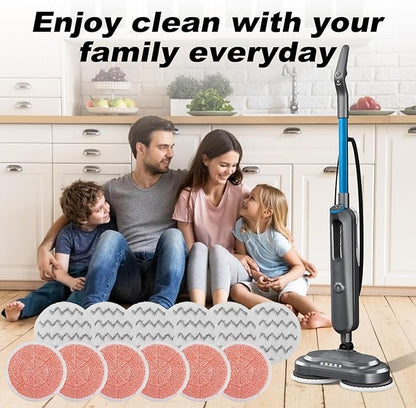 3897A Replacement Steam Mop Pads: 12 Packs Spin Mop Refills Compatible with Bissell Spinwave 3897A 3712C 3712W SmartSteam Scrubbing Steam Mop - Hard Floor Steam Mop Washable Pads