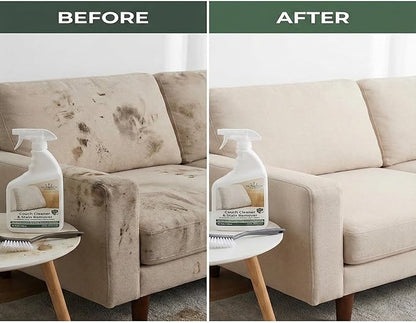 Travel size Couch Cleaner and Stain Remover. For sofas, car upholstery, carpets, rugs, mattresses, dining chairs, all Fabrics. Safe, for kids and pets.