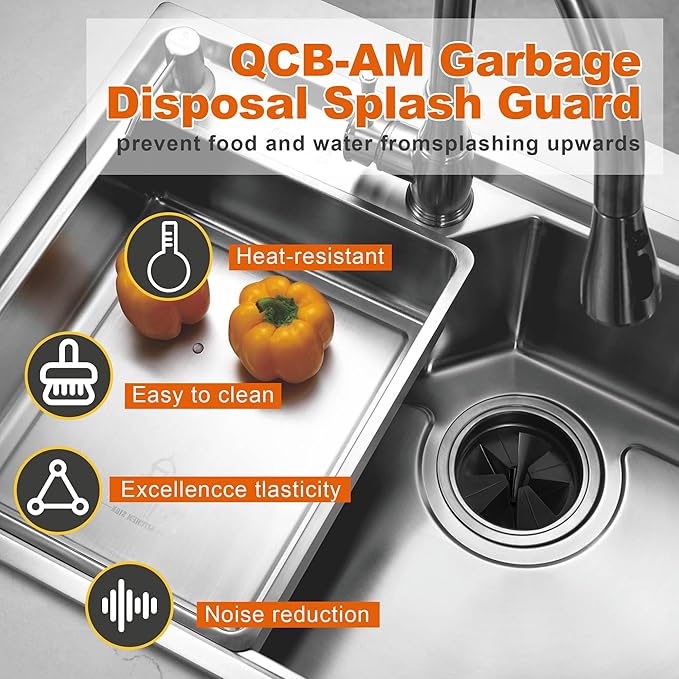 Garbage Disposal Splash Guards, 3 3/8" Kitchen Sink Splash Guard, QCB-AM Garbage Disposal Stopper (4)