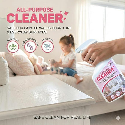All Purpose Cleaning Spray – Non-Toxic, Pet & Kid Safe, Multi-Surface Cleaner for Walls, Furniture, Counters, Bedrooms & Everyday Surfaces. Safe cleaner for Painted or Finished Surfaces.