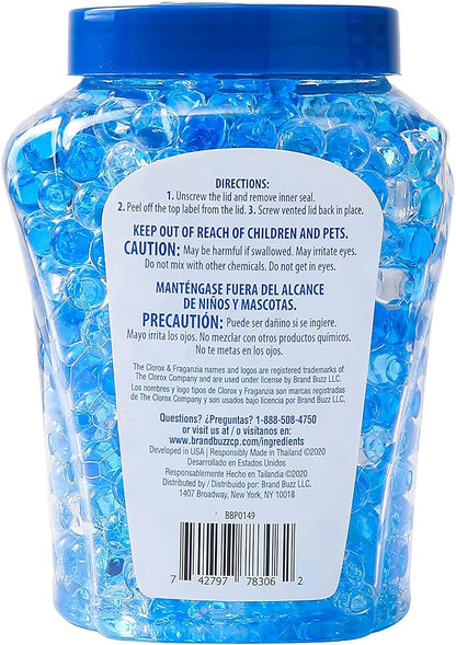 Clorox Fraganzia Crystal Beads Air Freshener Twin Pack, Long Lasting Room Deodorizer and Odor Eliminator Gel Beads for Home, Car, or Office, Morning Sky Scent, 24 Fl Oz