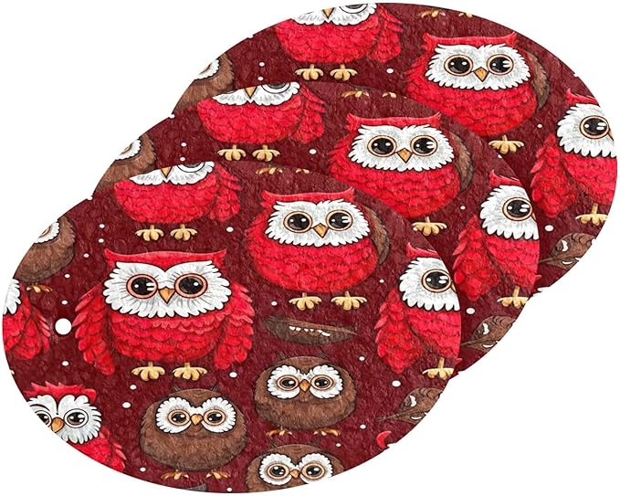Owl Kitchen Scrub Sponges, Pop-up Kitchen Cleaning Sponges Reusable Dish Washing Sponges for Bathroom Household Cleaning 3 Pack - Non Scratch Scrubber