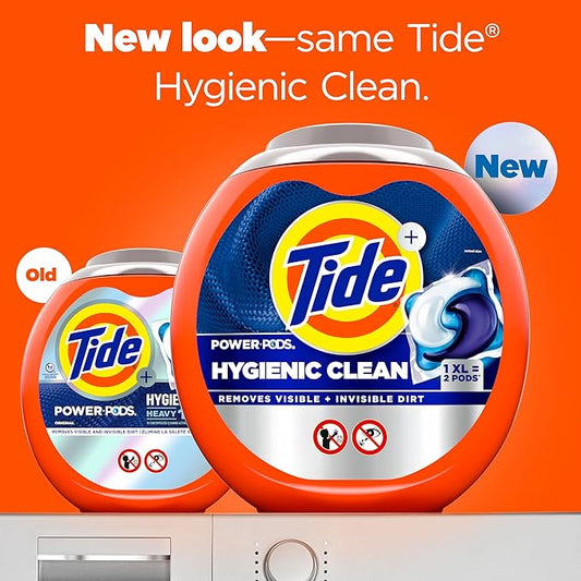Tide Hygienic Clean Power PODS Laundry Detergent Pacs, Original Scent, 63 Count, Removes Visible and Invisible Dirt