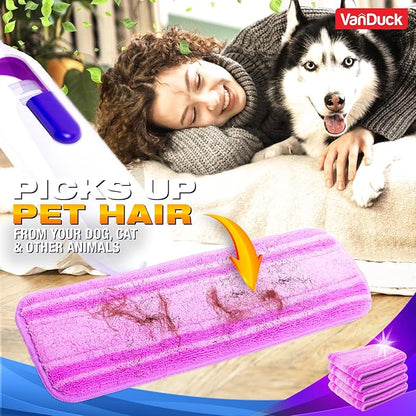 VanDuck Reusable Mop Pads for Swiffer PowerMop (6 Pack) - Microfiber Mop Refill for Wet Mopping Cloths - Washable Pads Compatible with Multi-Surface Floor Cleaning