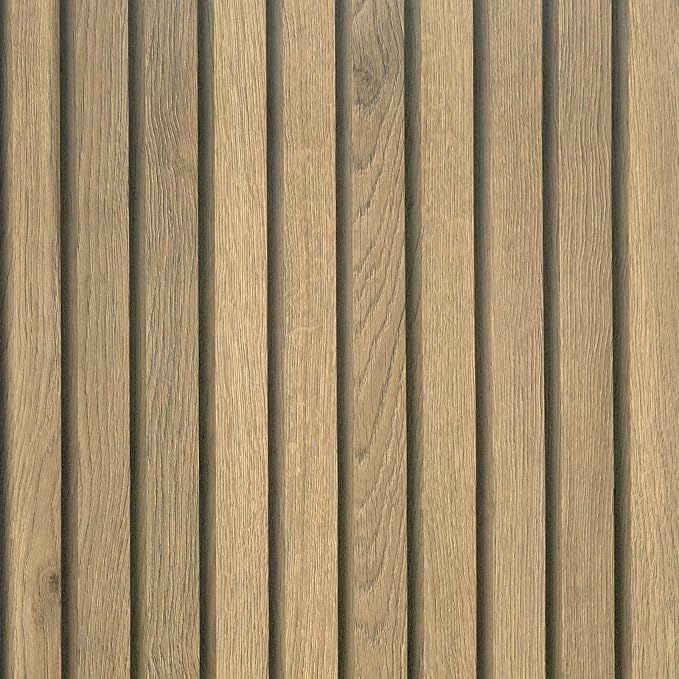 VEELIKE Slat Wood Contact Paper Wood Peel and Stick Wallpaper for Walls Cabinets Countertops Waterproof Self Adhesive Brown Wood Wallpaper 15.7''x118'' Removable Slat Wall Paper for Home Wall Décor