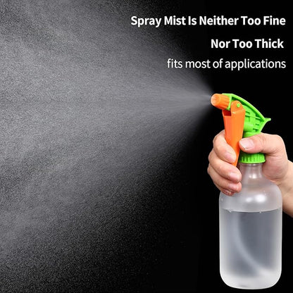 Cleaning Spray Bottles for Plants Misters Inside, 2 Pack 16.9 oz Squirt, Water Spray Bottle Mist Sprayer, No Leak Hair Mister Empty with Adjustable Nozzle (White Orange)