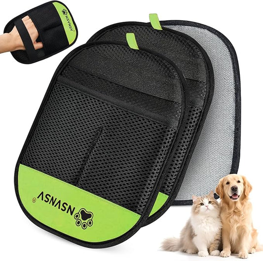 NSVNSV 2PCS Pet Hair Remover Gloves, Versatile Grooming Gloves for Washing, Pet Gadgets, Magic Brush Pet Hair Removal Tool, Deshedding, Grooming, Ease of Cleaning, Green