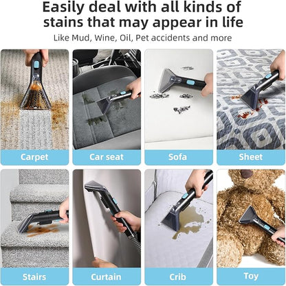 Carpet Cleaner Machine 11Kpa Strong Suction, New 450W Powerful Motor, Portable Upholstery Cleaner with Spot Cleaner, Stain Remover for Pet Accident, Rugs, Carpet and Upholstery Blue