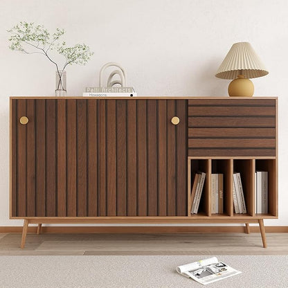 VEELIKE Dark Walnut Wood Slat Wallpaper Peel and Stick Wood Grain Panel Wallpaper for Bedroom Bathroom Accent Walls 24''x354'' Wide Self Adhesive Wooden Slat Vinyl Wall Covering for Kitchen Home Decor