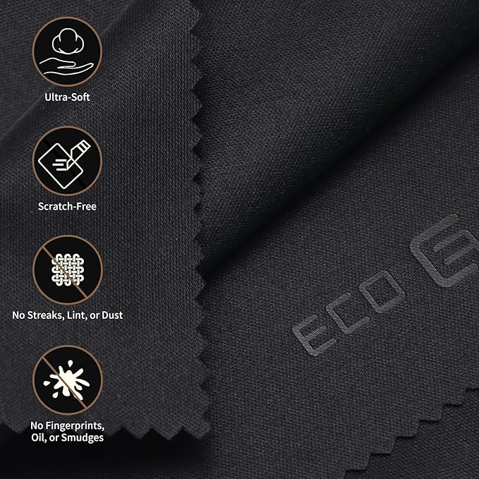 Eco-Fused Microfiber Cleaning Cloths - 50 Pack - (5.5 x 3 inches) for Cleaning Glasses, Spectacles, Camera Lenses, iPad, Tablets, Phones, Smartphones, Laptops, LCD Screens and Other Delicate Surfaces