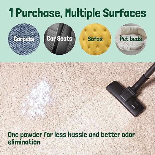 Sunny & Honey Carpet Deodorizer Powder - Pet Safe Freshener for Carpets, Pet Beds and Car Seats - Berry Odor Eliminator for Cat Urine and Wet Dog Smells (20 oz)