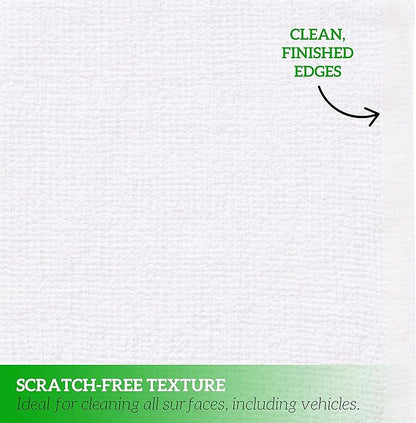 GREEN LIFESTYLE 60-Pack Cotton Wash Cloths – 14"x17" Absorbent Cleaning Rags for Housekeeping, Kitchen Towels, Bar Mop Towels, Durable Terry Cloth Rags, Premium Quality Multipurpose Washcloths