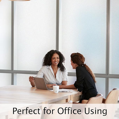 HIDBEA Frosted Window Privacy Film Heat Control UV Blocking, Static Cling Non-Adhesive Reusable Door coverings for Bathroom Home Office (Frosted 35.4 Inch x 16.4 Feet)
