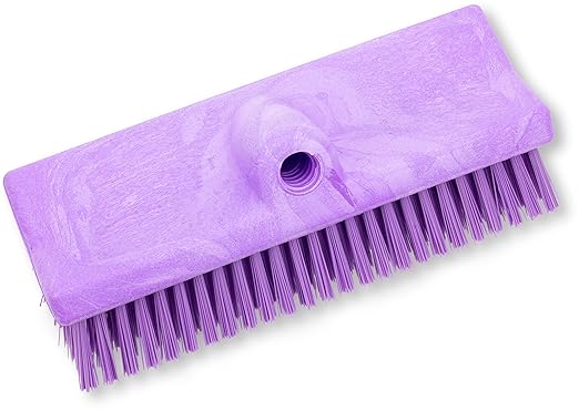 SPARTA 40423EC68 Plastic Floor Scrub Brush, Wall Brush, Equipment Brush With Nonabsorbent Bristles For Industrial Kitchens, Hospitals, Commercial Cleaning, 10 Inches, Purple
