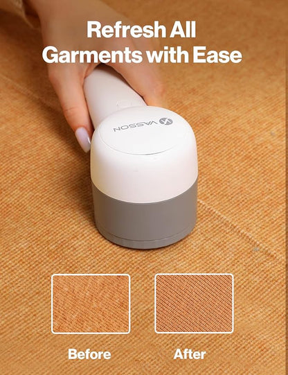 VASSON Fabric Shaver, Sweater Shavers to Remove Pilling, High-Perf Defuzzer, Rechargeable Electric Lint Shaver for Fuzz and Lint Balls from Clothing, Upholstery (Greyish White)