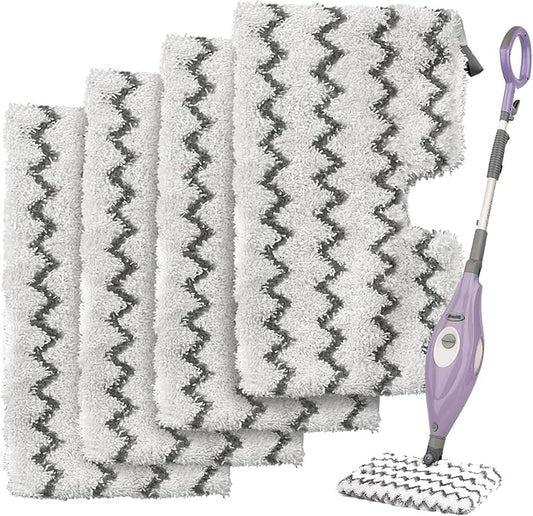 Extolife 4 Pack Steam Mop Pads Replacement for Shark Steam Pocket Mops S3501 S3601 S3972BRN S3550 S3801 S3901 S3601D S3801CO S3901D S3455K S2902 SE450 SE460