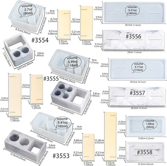 Toothbrush Holder Epoxy Resin Silicone Molds Set for Cement Concrete Polymer Clay Bathroom Storage Organizer Tray 6-Count