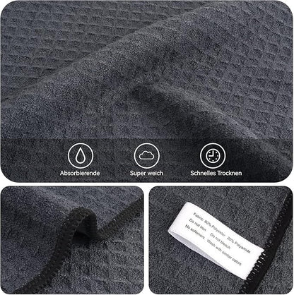KinHwa Dish Cloths for Washing Dishes Kitchen Towels Microfiber Dish Towels for Kitchen Dish Towels Absorbent 8inch x 8inch 6 Pack (Gray, 12in x 12in 6 PC)