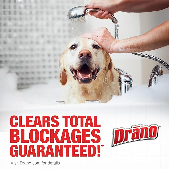 Drano Max Gel Drain Clog Remover & Cleaner, Fast-Acting to Unclog Standing Water & Remove Hair, Grease & Food Blockages, Safe for all Pipes & Septic, Kitchen Sinks, Bathroom Showers & Tubs, 80 Oz