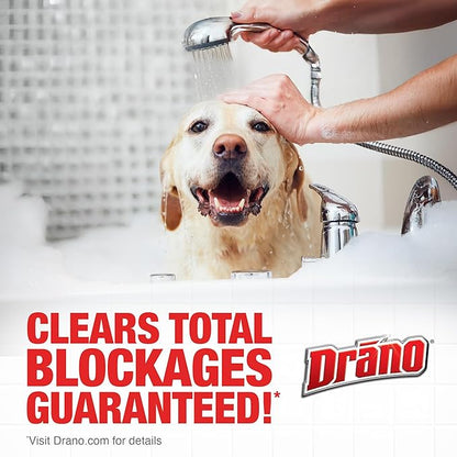 Drano Max Gel Drain Clog Remover & Cleaner, Fast-Acting to Unclog Standing Water & Remove Hair, Grease & Food Blockages, Safe for all Pipes & Septic, Kitchen Sinks, Bathroom Showers, 80 Oz, 2 Pack