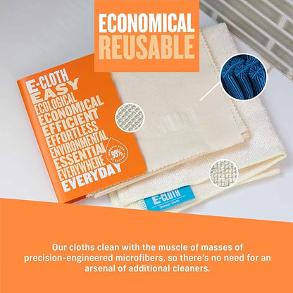 E-Cloth Microfiber Cleaning Cloth Shower Kit - Microfiber Cloths for Cleaning Bathrooms - Washable, Reuseable Cleaning Cloths with 100 Wash Guarantee - 1 Pack