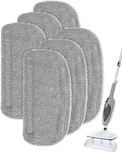Steam Mop Pads Compatible with GorFanty Steam Mop GF-6610B/GF-6610, Replacement Steam Pads Compatible with Neugo NE033/NE033M & Mxnsewr Steam Mop, Steam Replacement Pads -6 Pack, Grey
