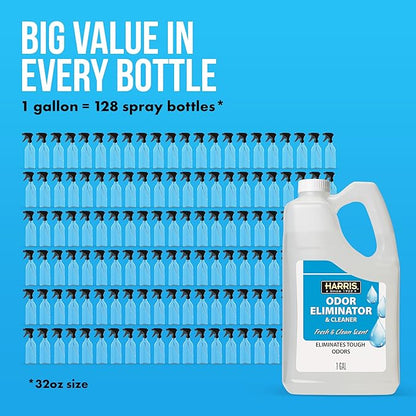 Harris Odor Eliminator and Cleaner Concentrate - 1 Gallon - Fresh & Clean Scent